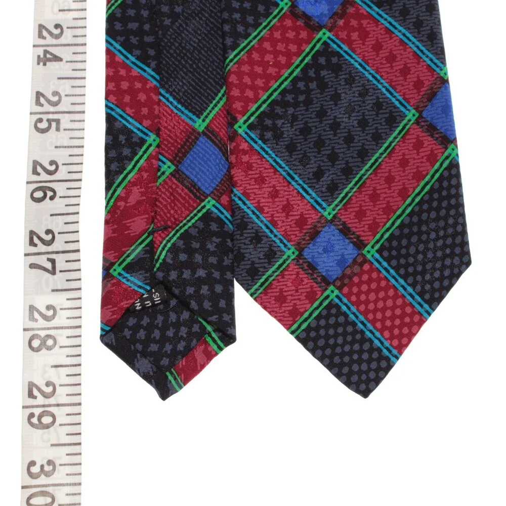 Italo Ferretti NWT Neck Tie in Blue / Multicolor Geometric Print 100% Silk